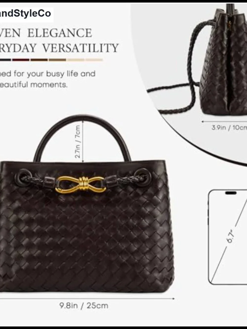 Woven Tote Bag for Women Leather Shoulder Handbag Top Handle Purses